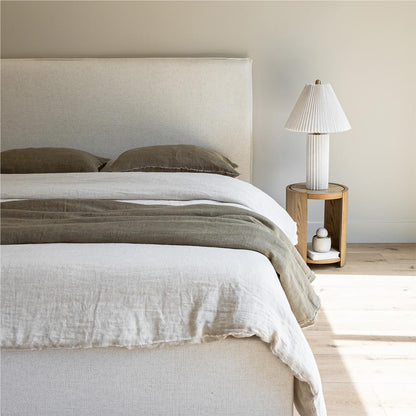 Watkins Platform Tall Headboard Upholstered Storage Bed - Cream