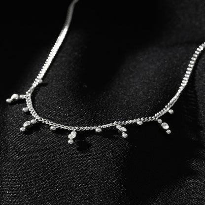 Style KALPI : Collier en chaîne avec zircons et perles en argent