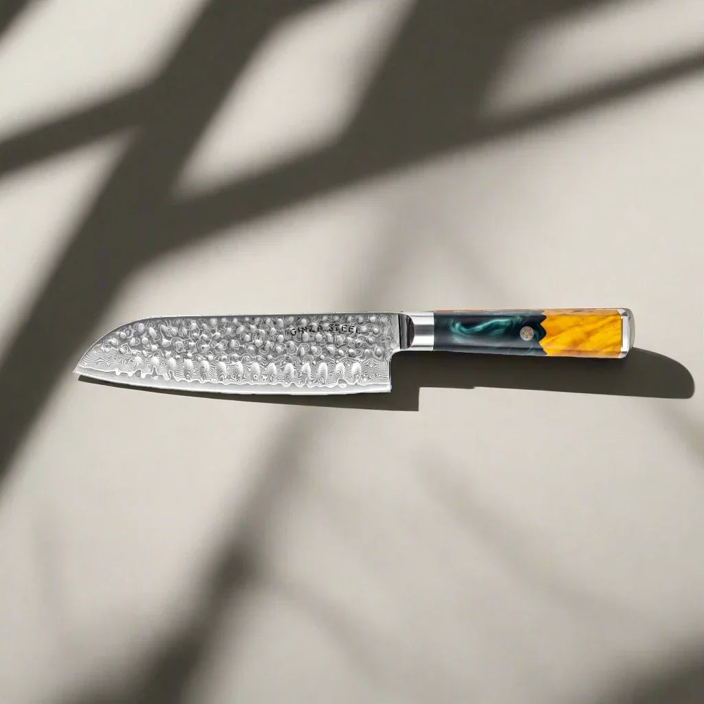 Kaze Katana Santoku Knife 7″ | Damascus Steel by Ginza Steel
