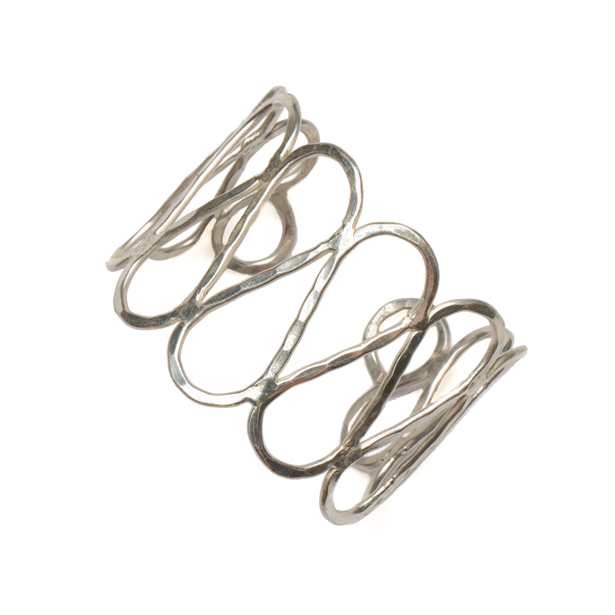 Open Loop Metal Cuff - Silver Colour