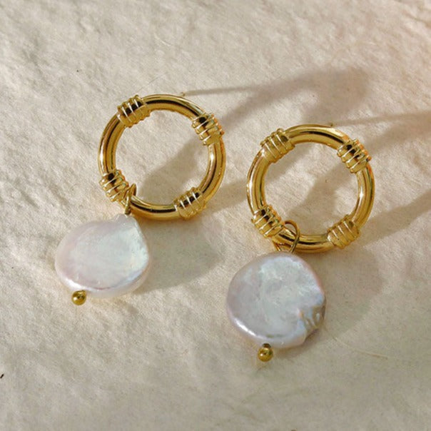 Boucles d'oreilles KINSLEY en perles d'eau douce naturelles