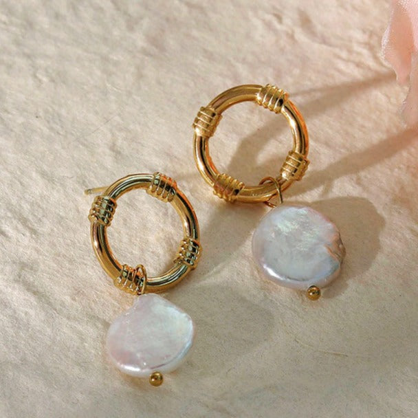 Boucles d'oreilles KINSLEY en perles d'eau douce naturelles