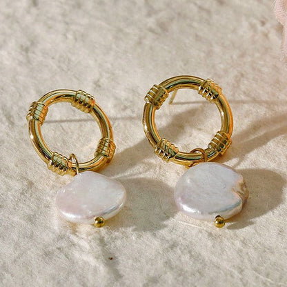 Boucles d'oreilles KINSLEY en perles d'eau douce naturelles