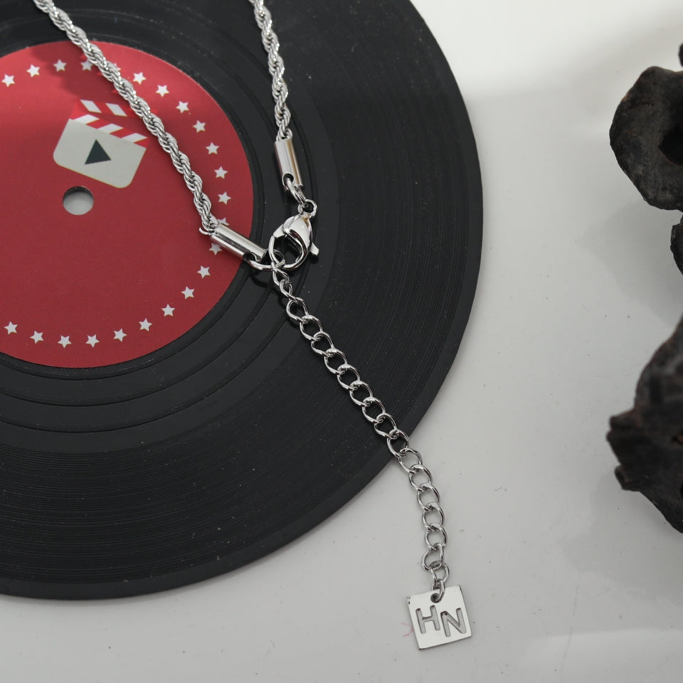KIRA: Collier chaîne corde en argent 28 pouces