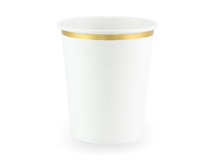 White & Gold Paper Cups