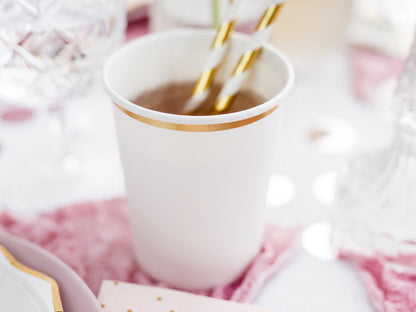 White & Gold Paper Cups