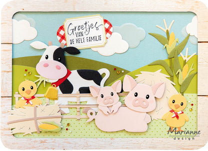 Matrice de découpe Marianne Design Collectables - Famille de cochons d'Eline