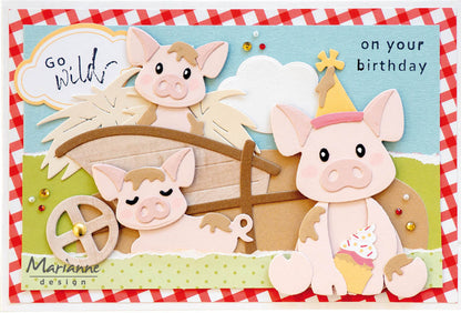 Matrice de découpe Marianne Design Collectables - Famille de cochons d'Eline