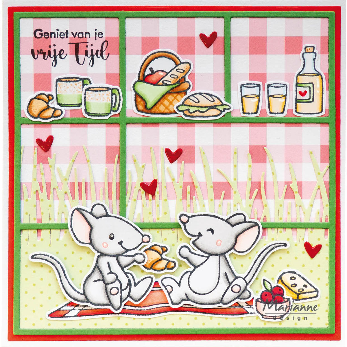 Marianne Design Tampon et Matrices de découpe - Animaux d'Eline - Pique-nique