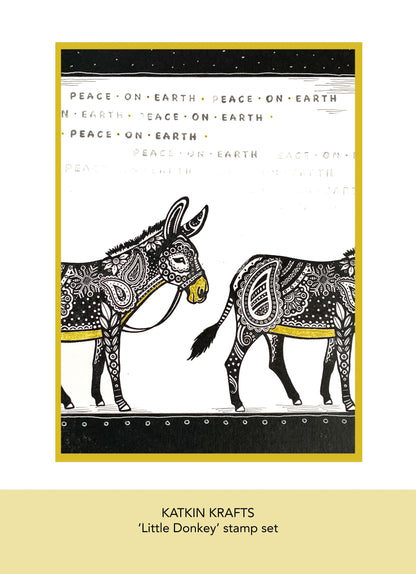 Katkin Krafts Petit âne, lot de tampons transparents 6 x 8 po