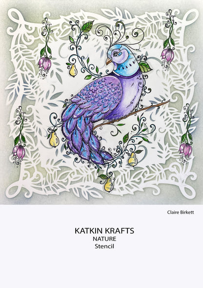 Pochoir Katkin Krafts Nature 17,78 cm x 17,78 cm