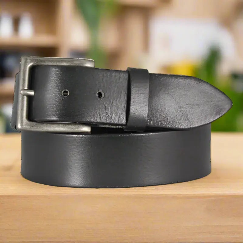 Ceinture unie en cuir Keldon pour homme