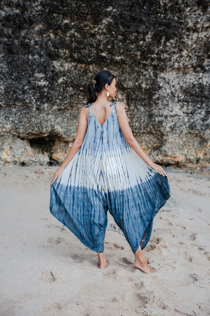 Barboteuse Tie-Dye Ombre Lapis - Gris et Crème