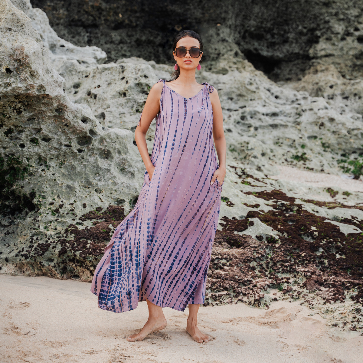 Robe Tie-Dye Simple Os - Rose