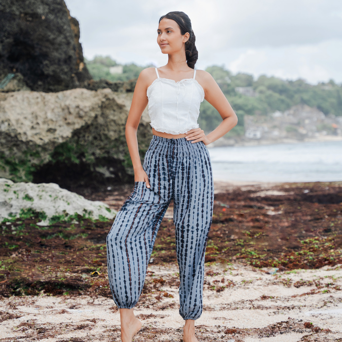 Pantalon Bali Tie-Dye Os Simple - Gris