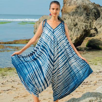 Bone Tie Dye Romper - Navy & White