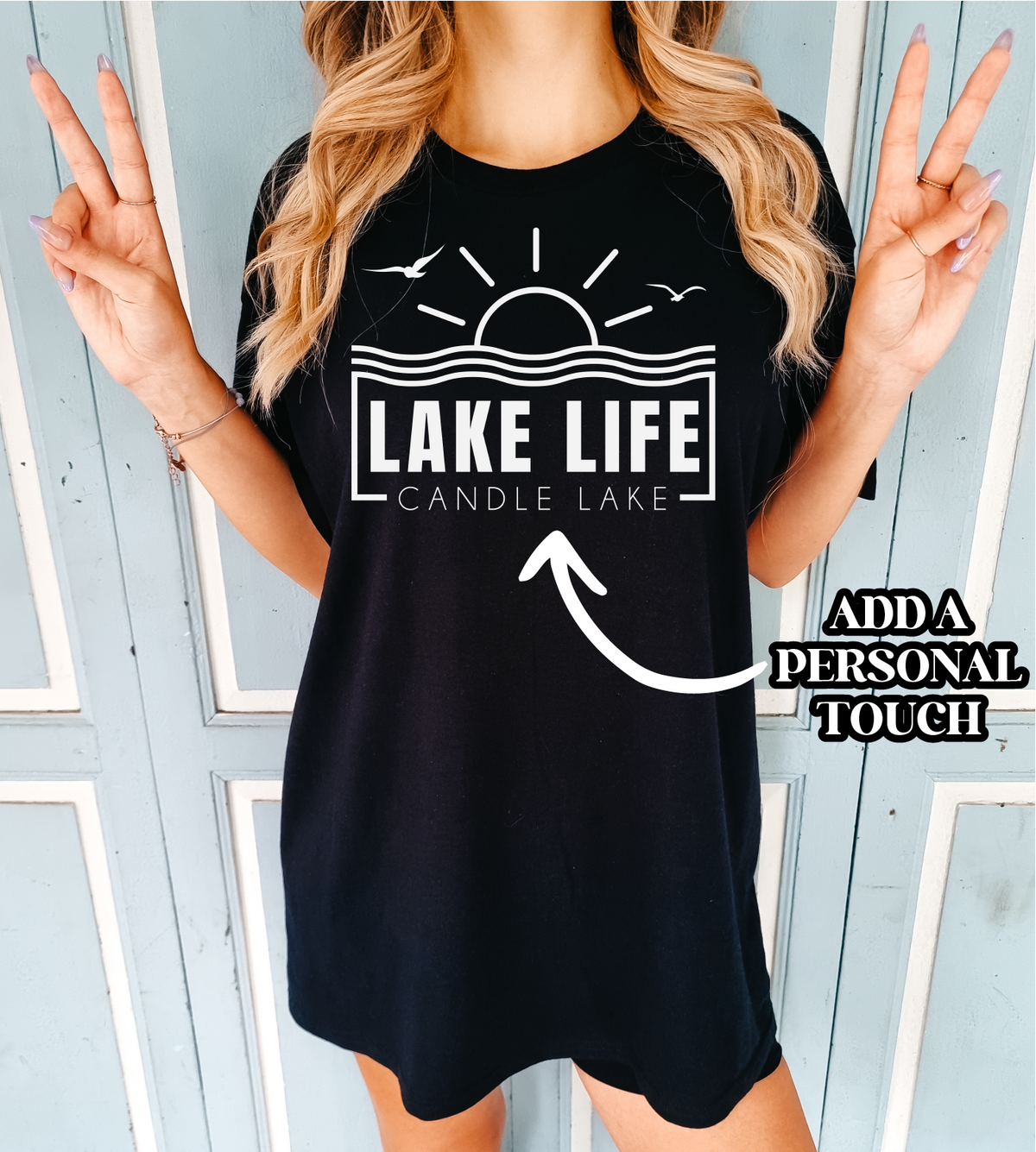 T-shirt personnalisé Coucher de soleil au lac | Vêtements d'été