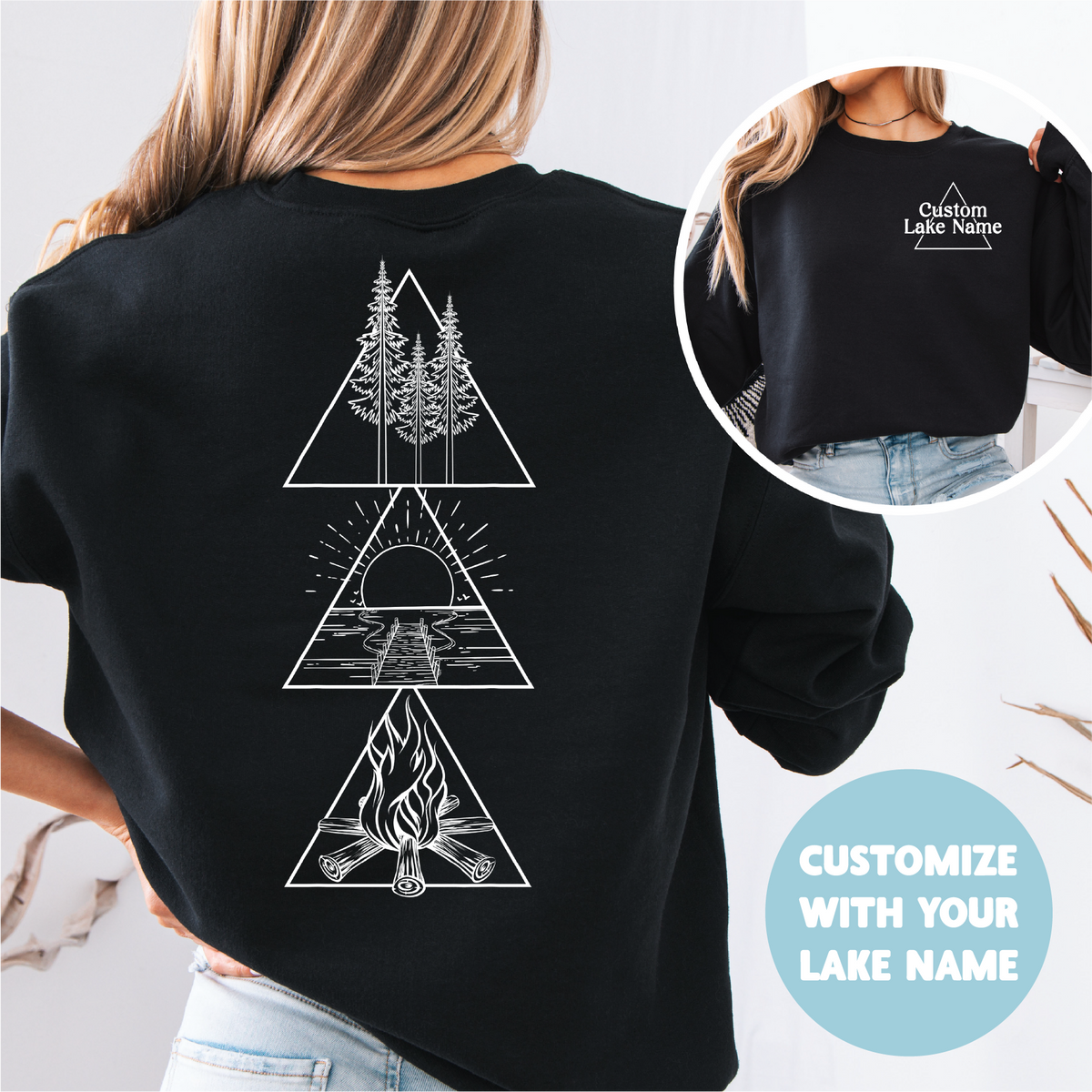 Sweat-shirt personnalisé Lac Triangle | Vêtements d'été | Vêtements personnalisés