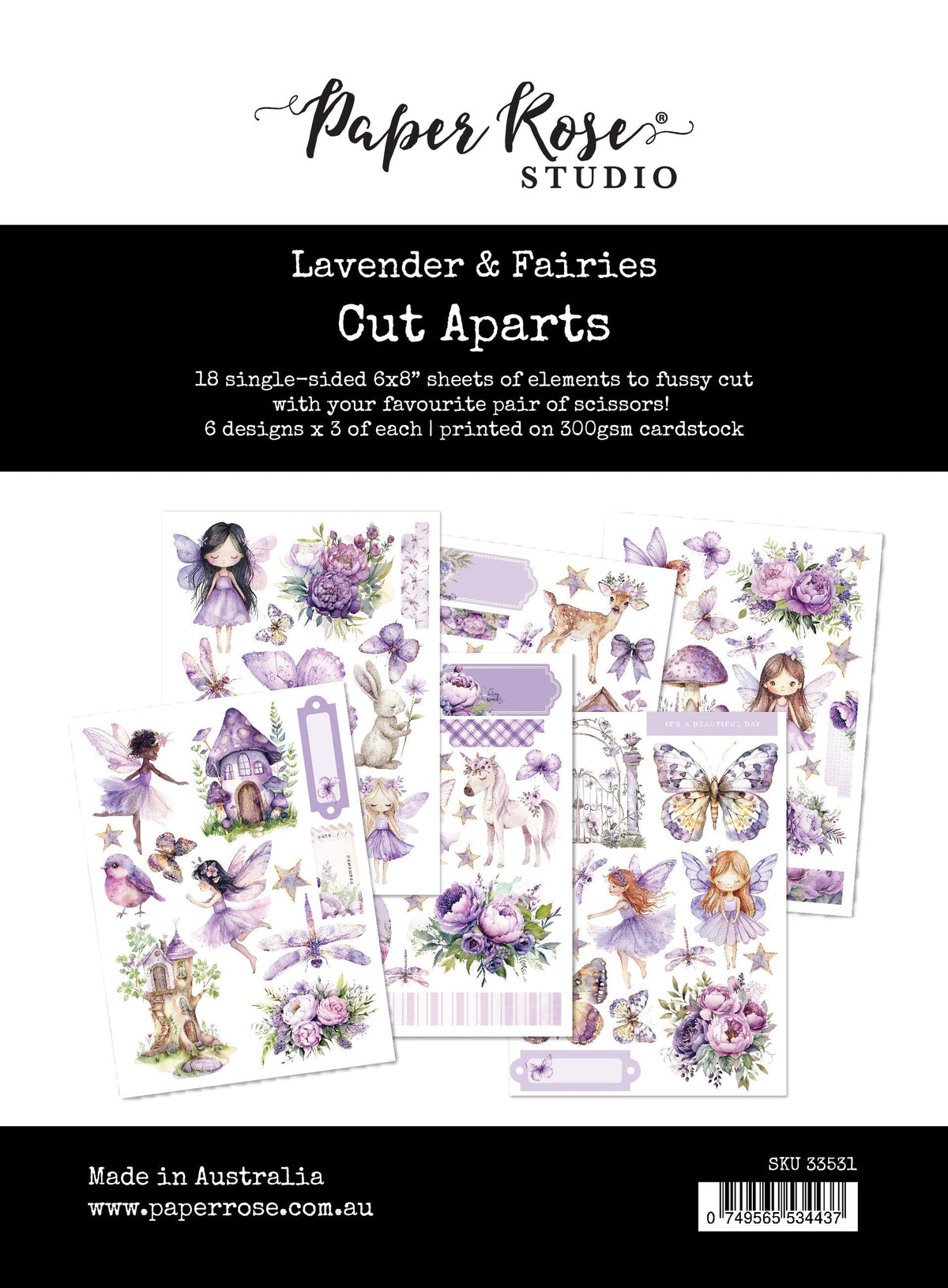 Lavender & Fairies Cut Aparts Paper Pack 33531