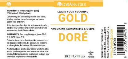 Colorant alimentaire liquide doré - Colorant alimentaire liquide - 4 oz - 1 gallon - Livraison gratuite au Canada pour les commandes de plus de 199 CAD