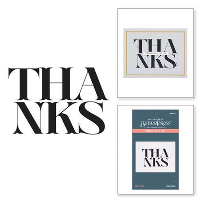 Plaque d'impression Big Thanks de la collection BetterPress