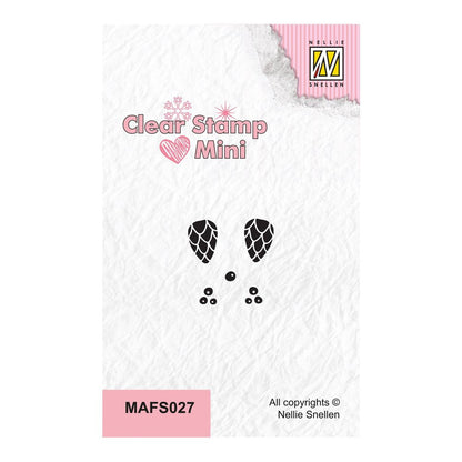 Mini tampon transparent - Pommes de pin et baies