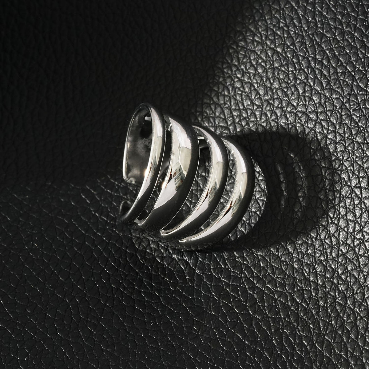 MAKET Silver(White Gold):  Multi Stacked Four Rings in One