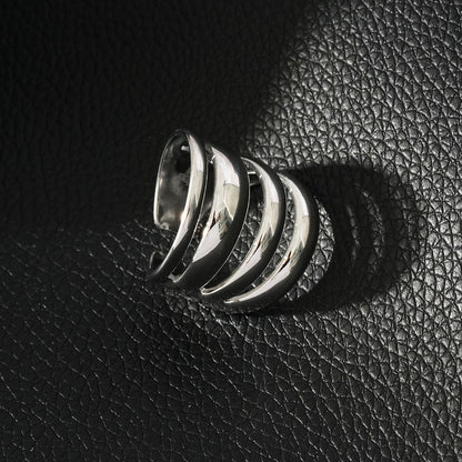 MAKET Silver(White Gold):  Multi Stacked Four Rings in One