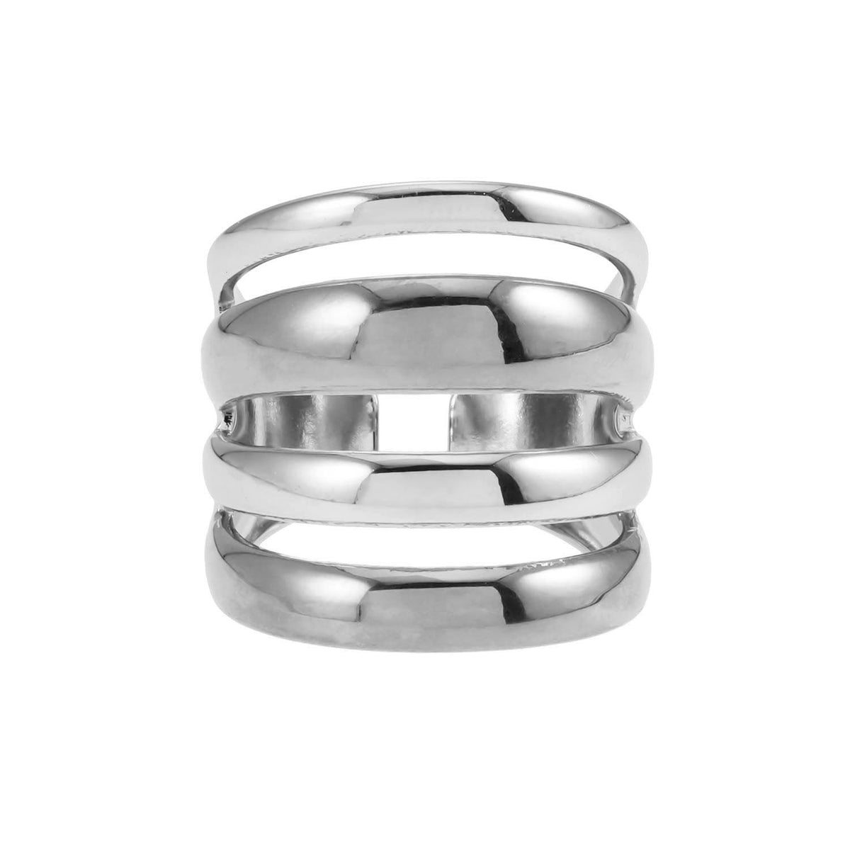 MAKET Silver(White Gold):  Multi Stacked Four Rings in One