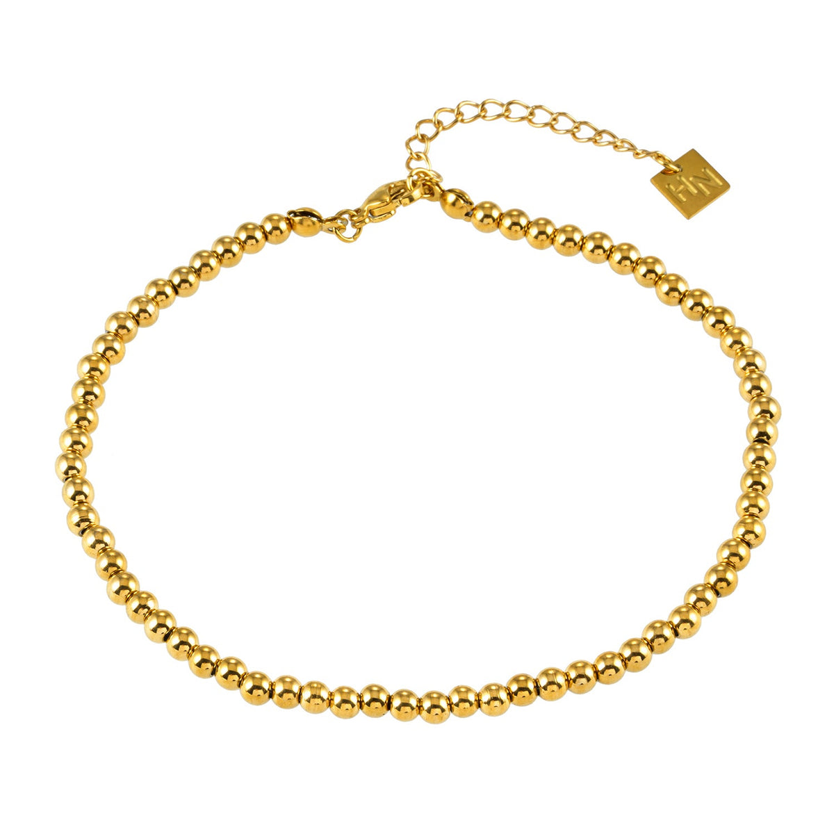 MANAMI LG : Chaîne de cheville contemporaine en or avec perles-boules