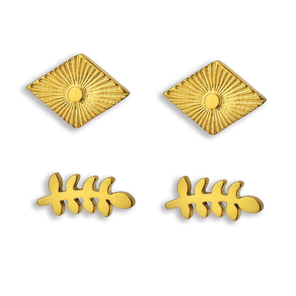 MATILDA Lot de 2 paires de boucles d'oreilles clous