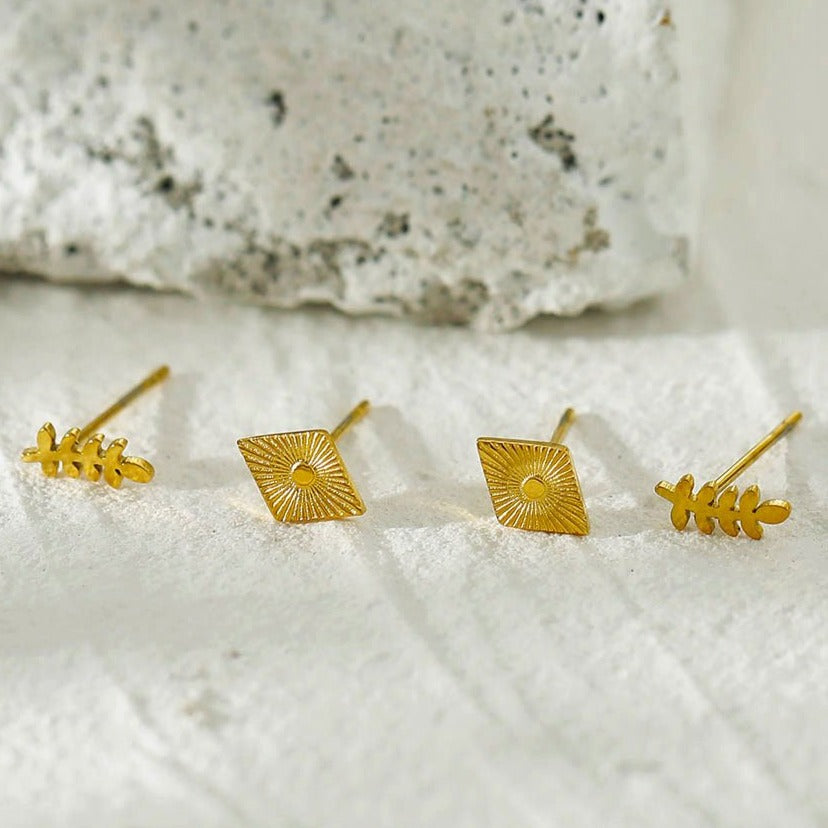 MATILDA Lot de 2 paires de boucles d'oreilles clous