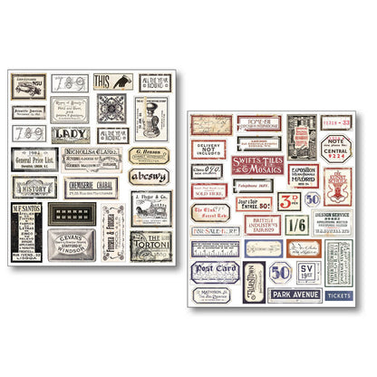Mixed Media Sticker Set 10/Pkg Vintage Scripts