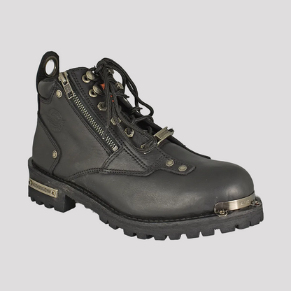 Milwaukee Leather Men's 6" Double Zip Lace Up Motorcycle Boots