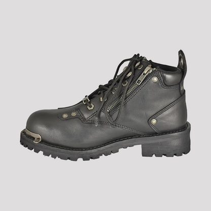 Milwaukee Leather Men's 6" Double Zip Lace Up Motorcycle Boots