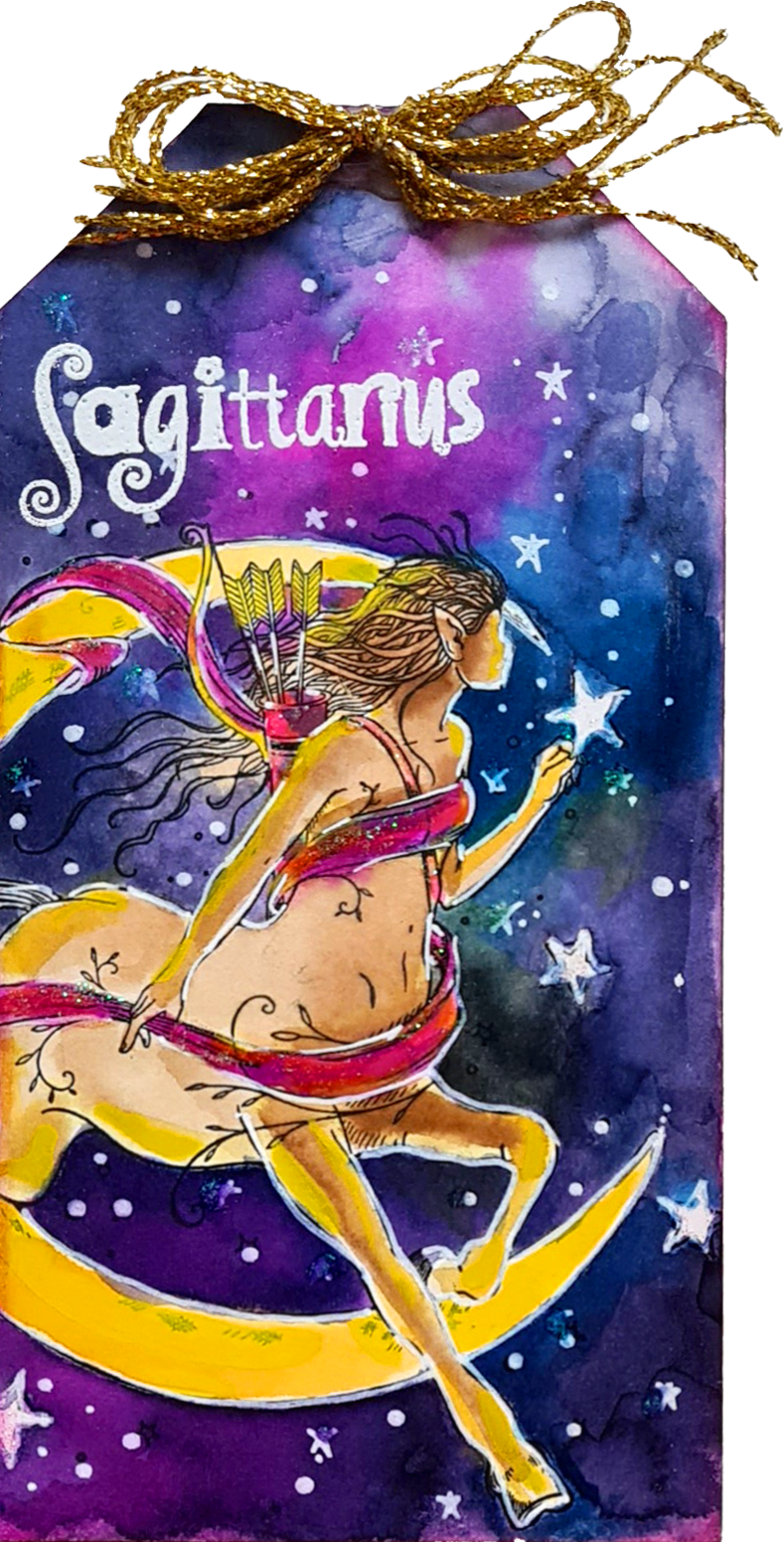 Pink Ink Designs Sagittarius Lot de tampons transparents 6 po x 8 po