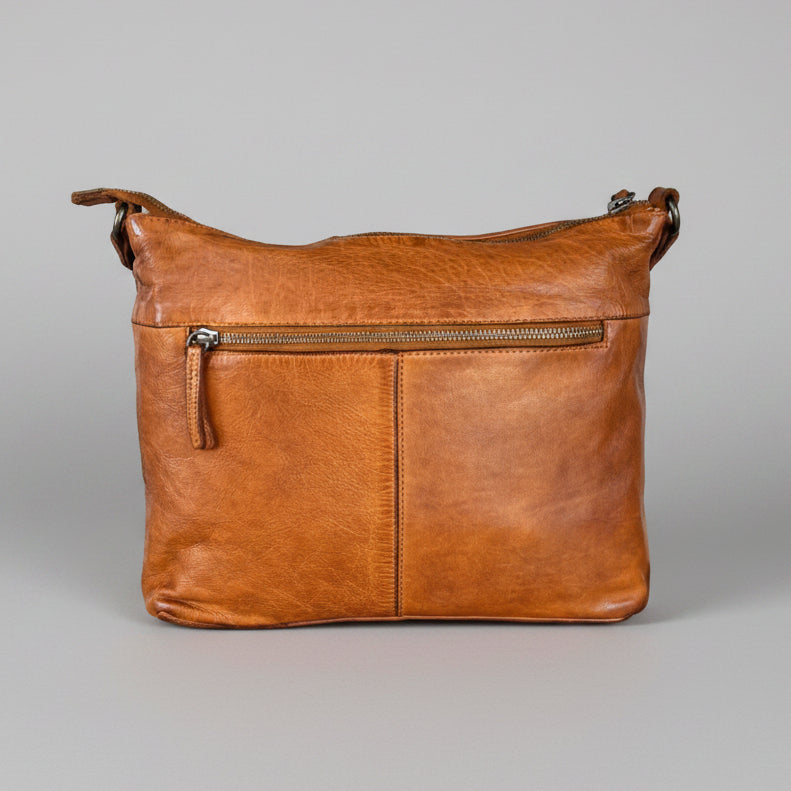 Sac bandoulière en cuir MET avec deux poches zippées