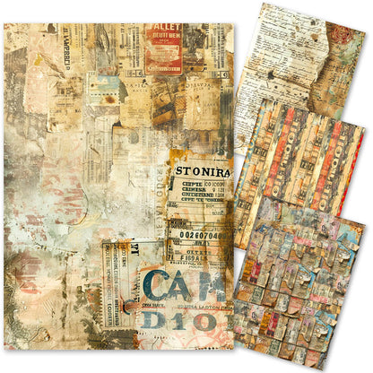 Papier de riz technique mixte A4, paquet de 4, collection Journey Ahead