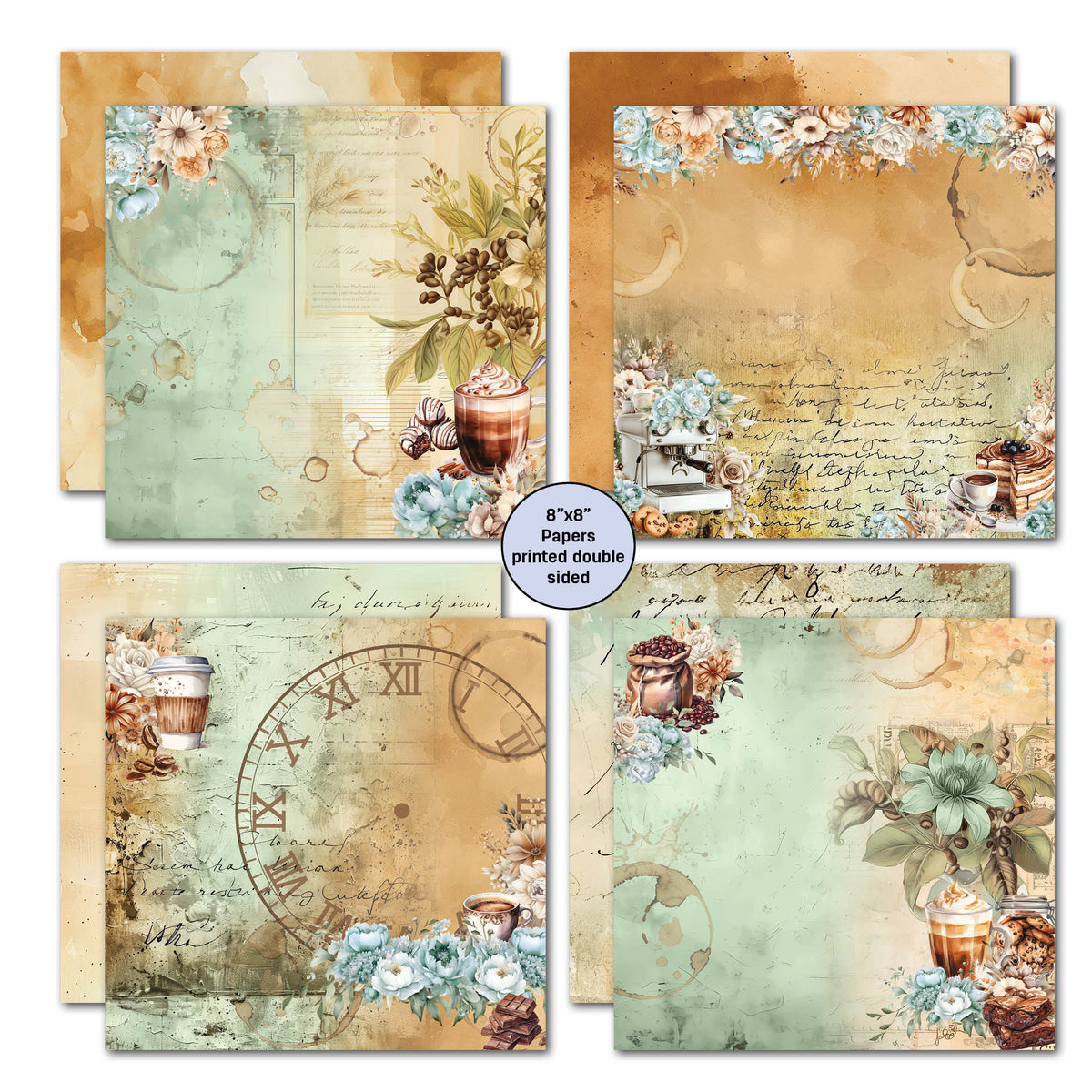 3Quarter Designs Mocha Fix 8x8 Paper Pack