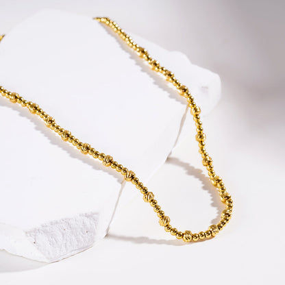 Style MILLIE : Collier chaîne en or à double perles fusionnées