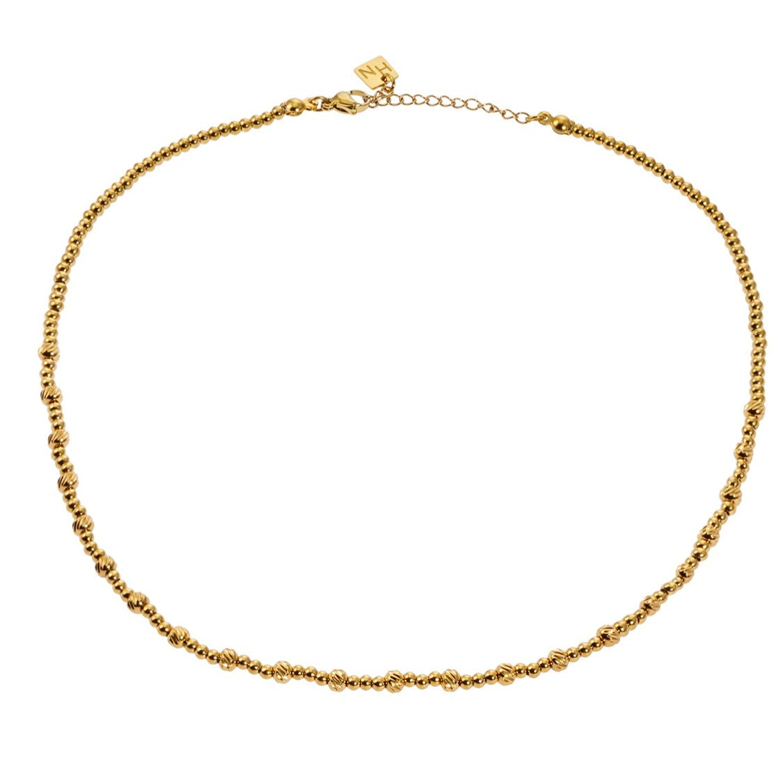 Style MILLIE : Collier chaîne en or à double perles fusionnées