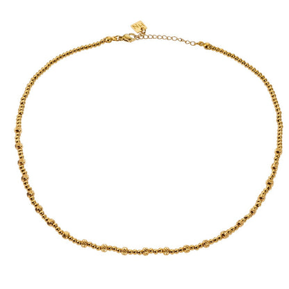 Style MILLIE : Collier chaîne en or à double perles fusionnées