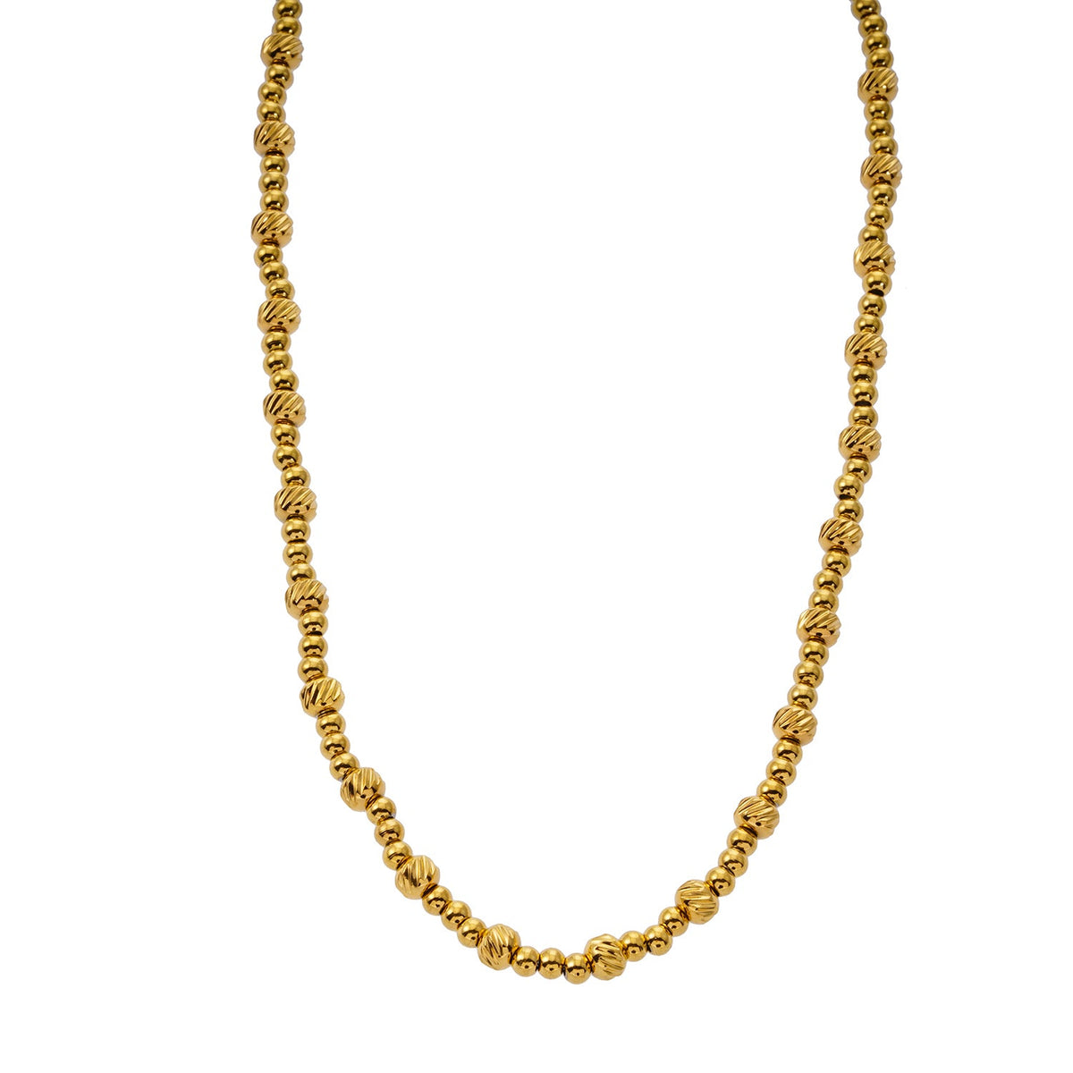 Style MILLIE : Collier chaîne en or à double perles fusionnées