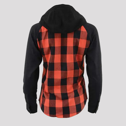 Milwaukee Leather Women's Armoured Plaid Hooded Shirt