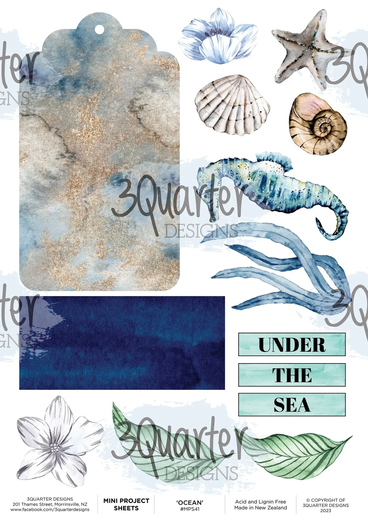 3Quarter Designs - Amoureux de l'Océan - Mini Fiche Projet