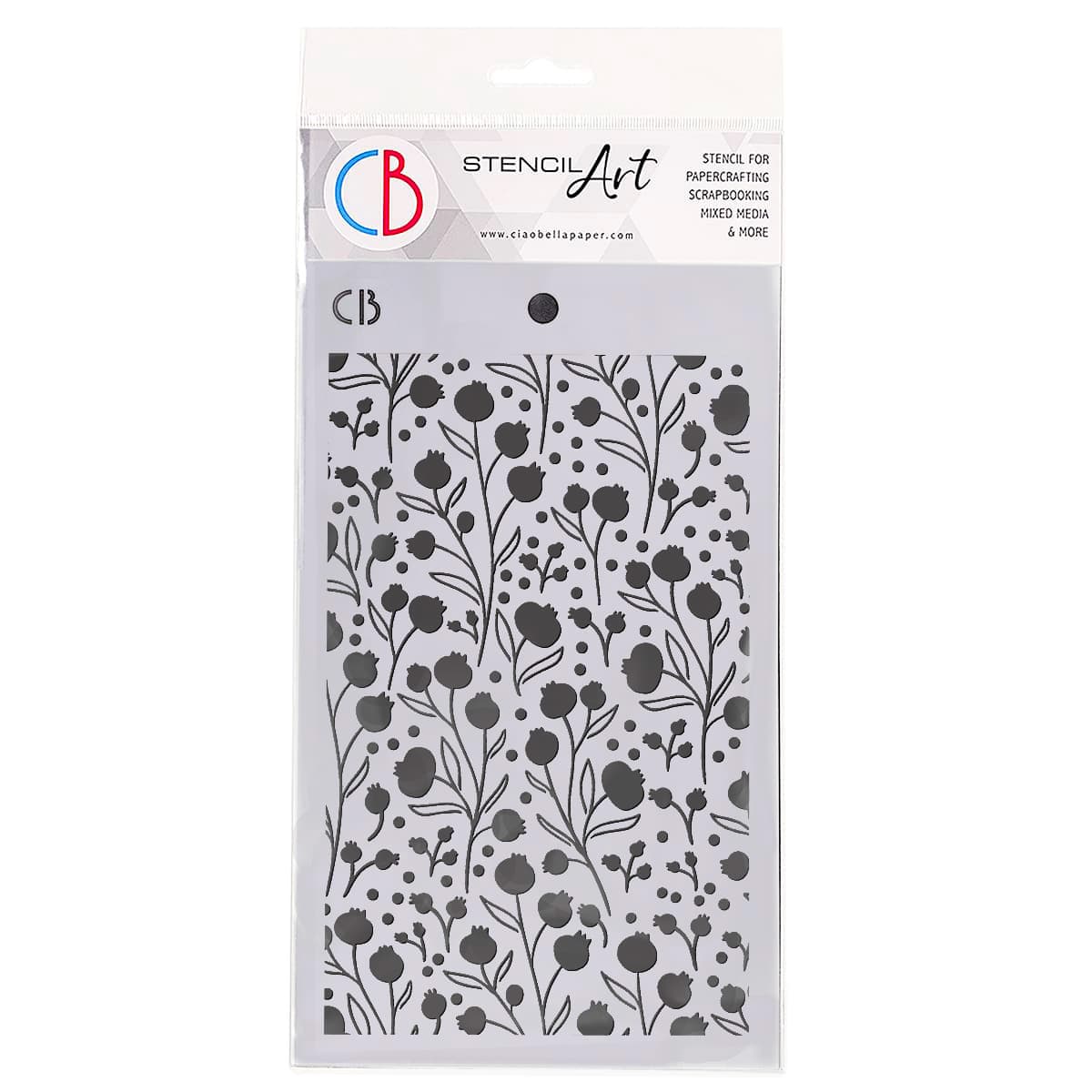 Ciao Bella Pochoir de texture 12,7x20,3cm Baies d'hiver