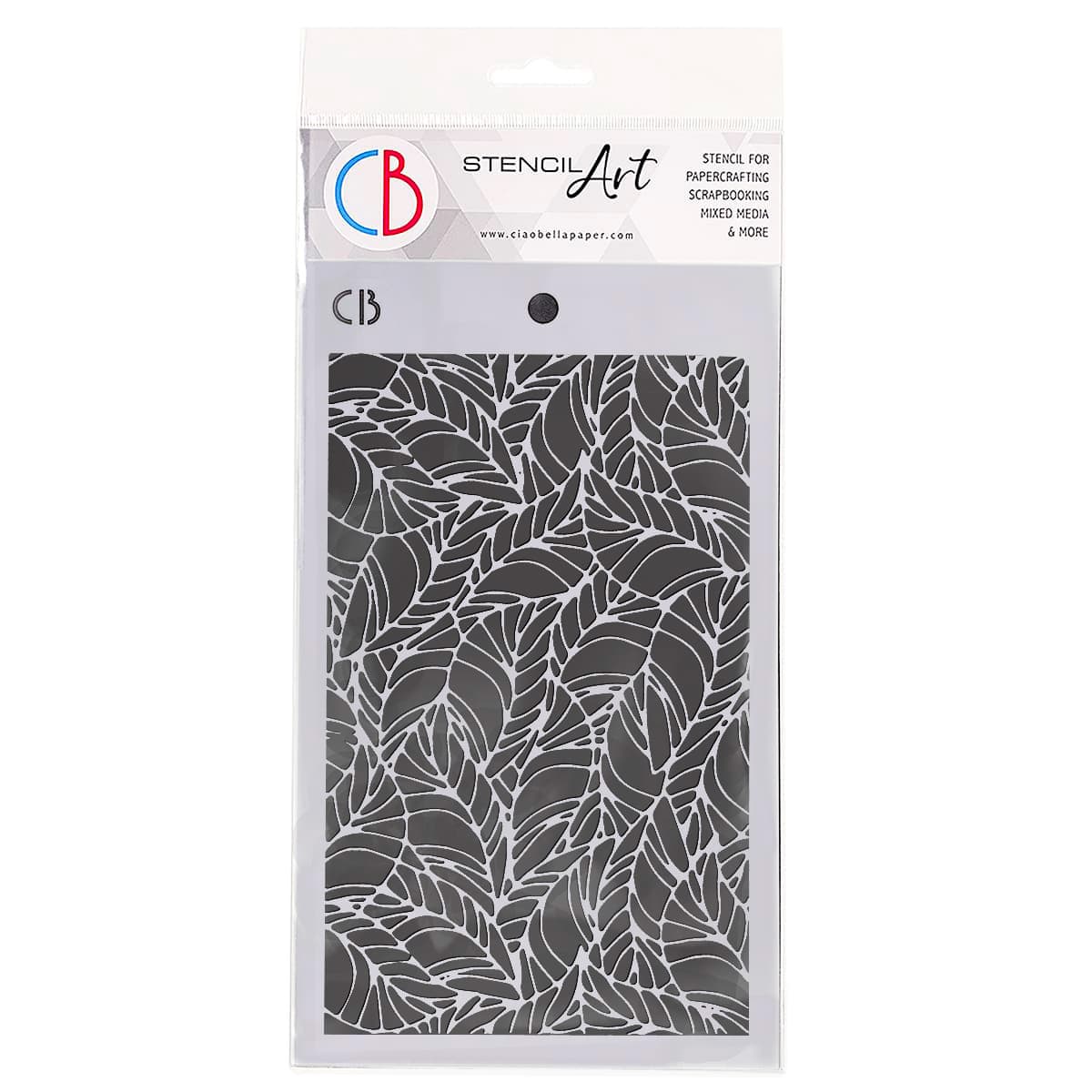 Ciao Bella Pochoir Texturé 12,7x20,3 cm Feuilles Ondulées