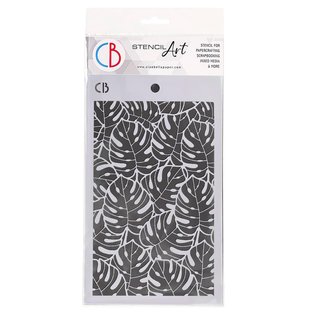 Ciao Bella Pochoir de texture 12,7x20,3 cm Feuilles tropicales