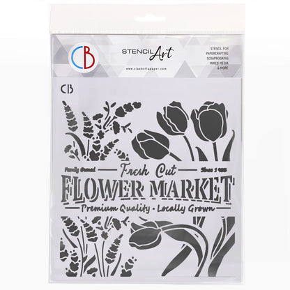 Ciao Bella Pochoir de texture 20x20cm Flower Market