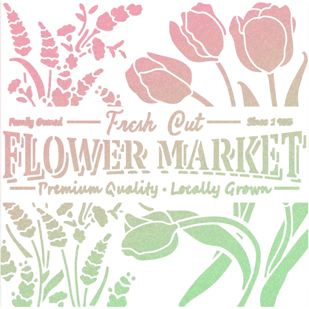 Ciao Bella Pochoir de texture 20x20cm Flower Market